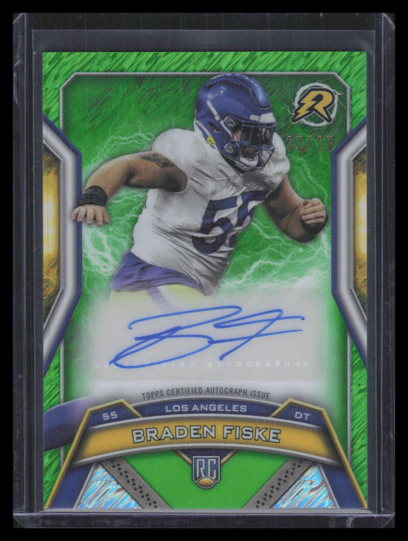 2024 Topps Resurgence Rookie Signatures Green Static Braden Fiske RC Auto 13/15