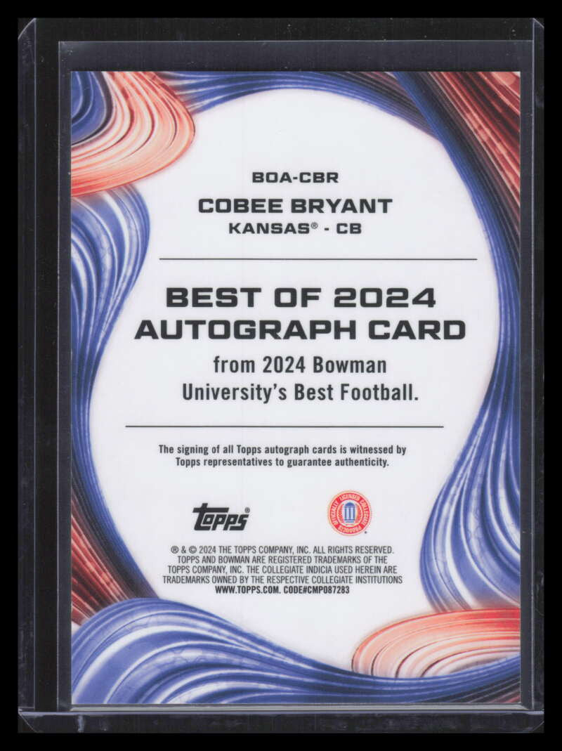 2024 Bowman's Best U of '24 Autographs Gold Refractor Cobee Bryant RC Auto 8/50