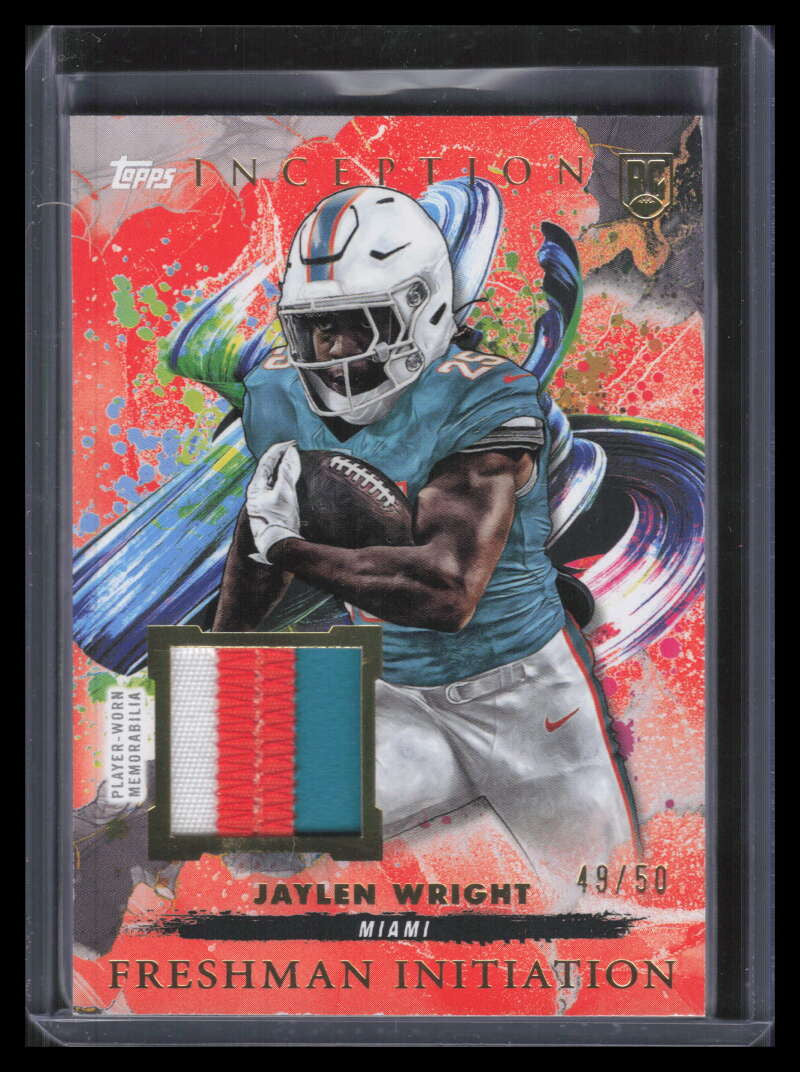 2024 Topps Inception Freshman Initiation Orange Jaylen Wright RC Patch 49/50