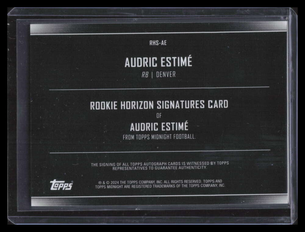 2024 Topps Midnight Rookie Horizon Signatures Dusk Audric Estime RC Auto 27/75