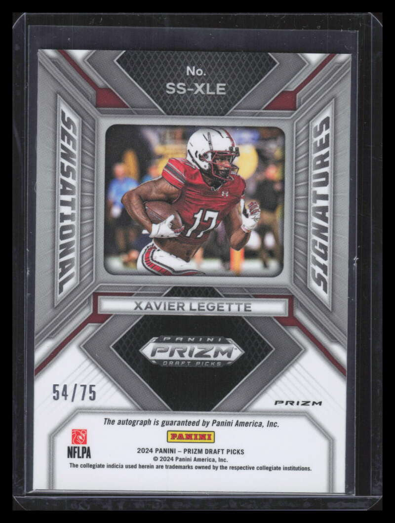 2024 Panini Prizm Draft Sensational Signatures Orange Xavier Legette RC Auto /75
