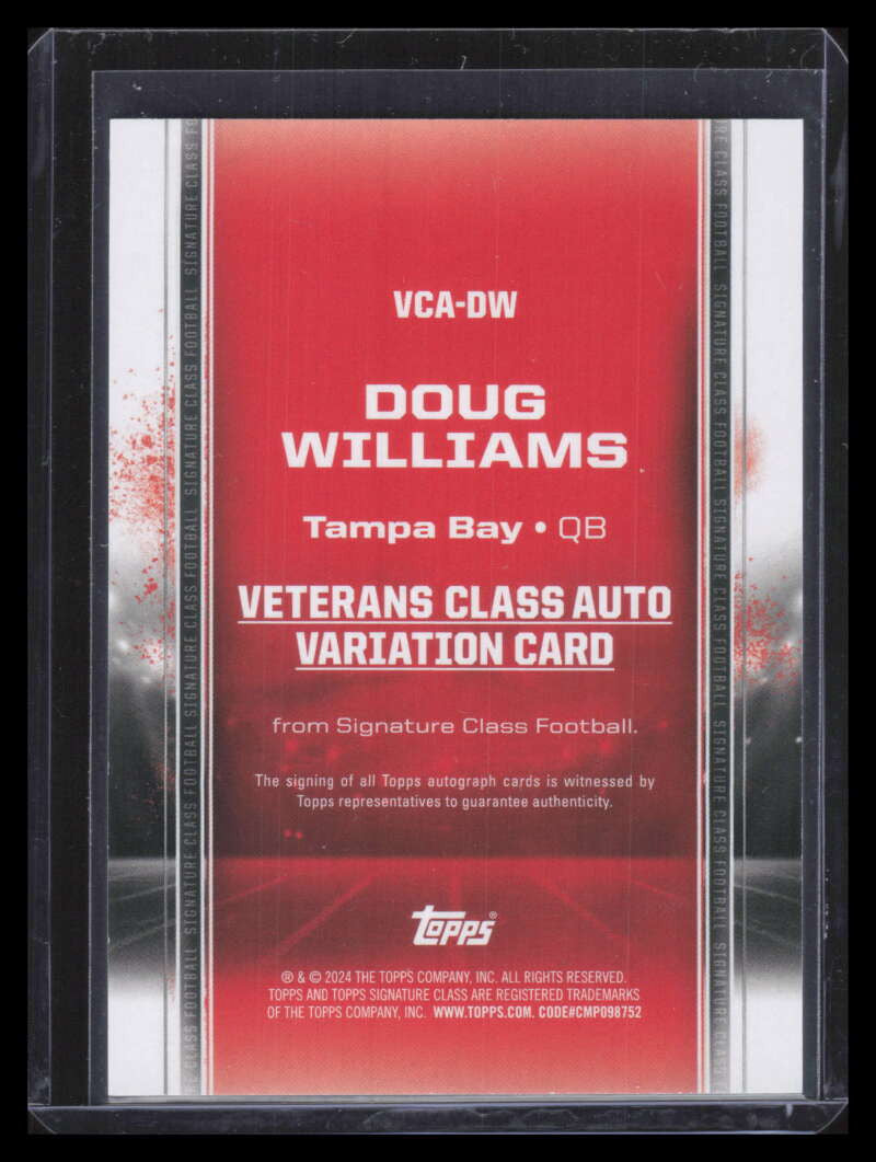 2024 Topps Signature Class Veteran Autographs Purple Doug Williams Auto 92/100