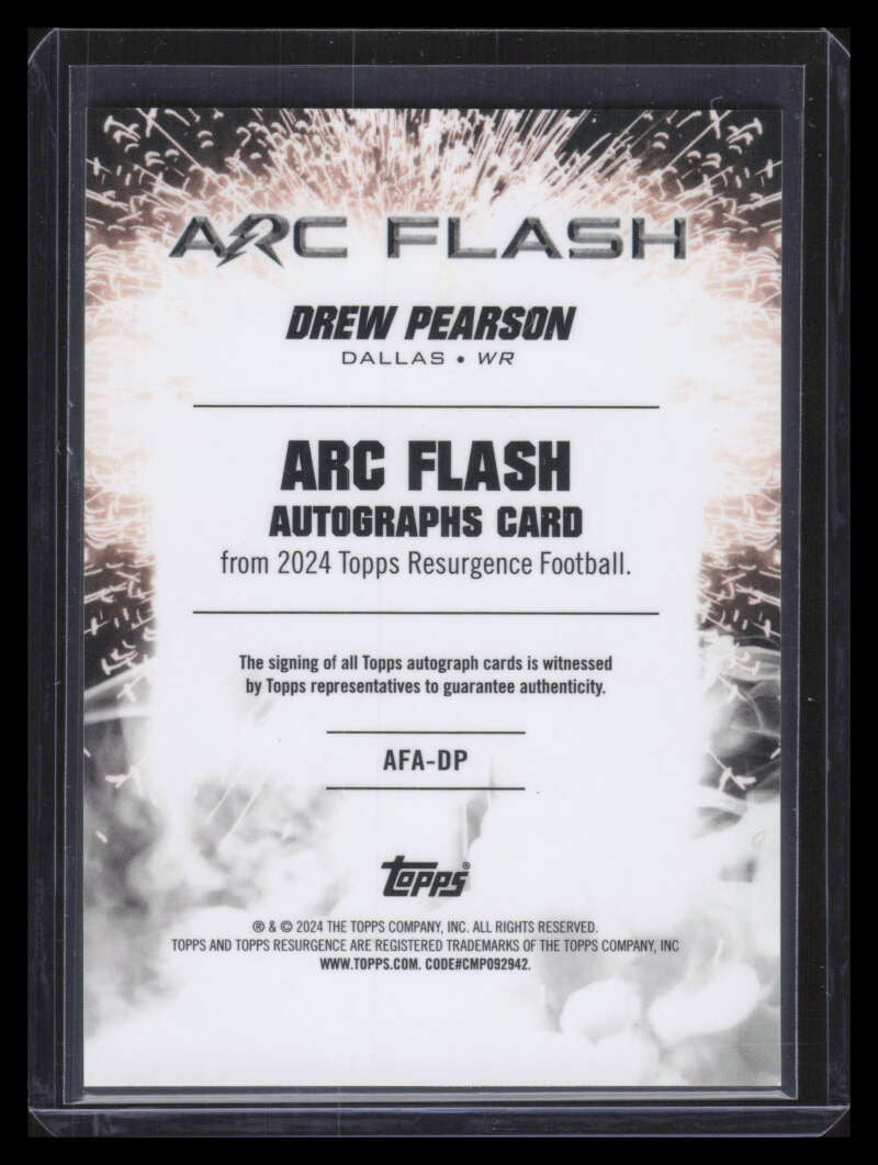2024 Topps Resurgence Arc Flash Autographs AFADP Drew Pearson Auto