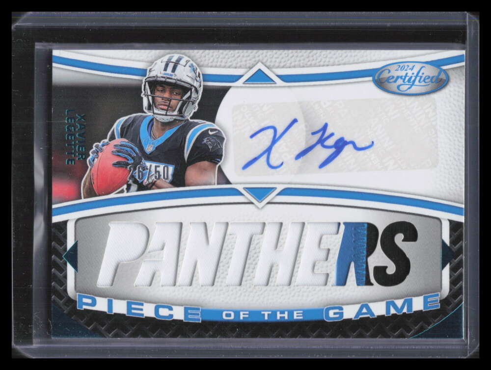 2024 Certified Piece of the Game Signature Teal Xavier Legette RC Patch Auto /50