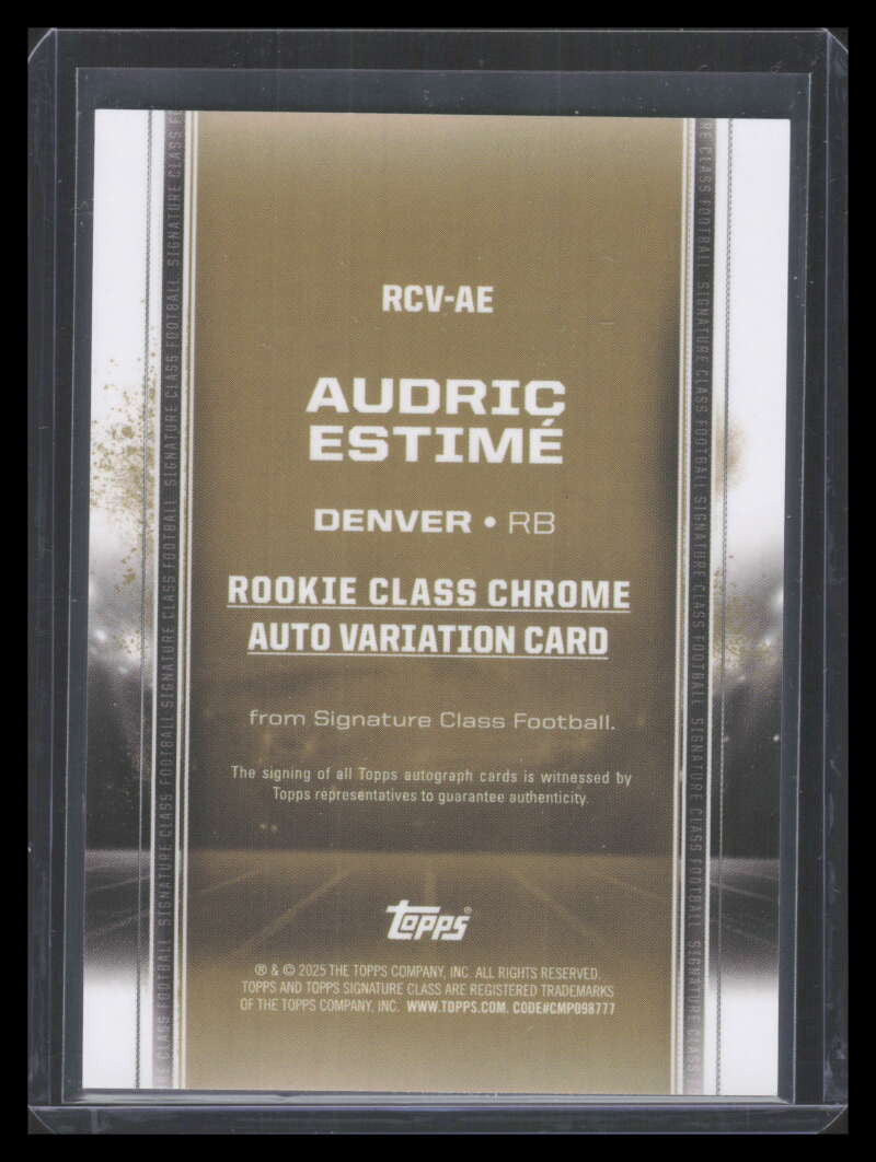 2024 Topps Signature Class Chrome Orange Refractor Audric Estime RC Auto 47/50