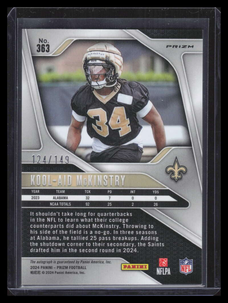 2024 Panini Prizm Autographs Red Wave 363 Kool-Aid McKinstry RC Auto 124/149
