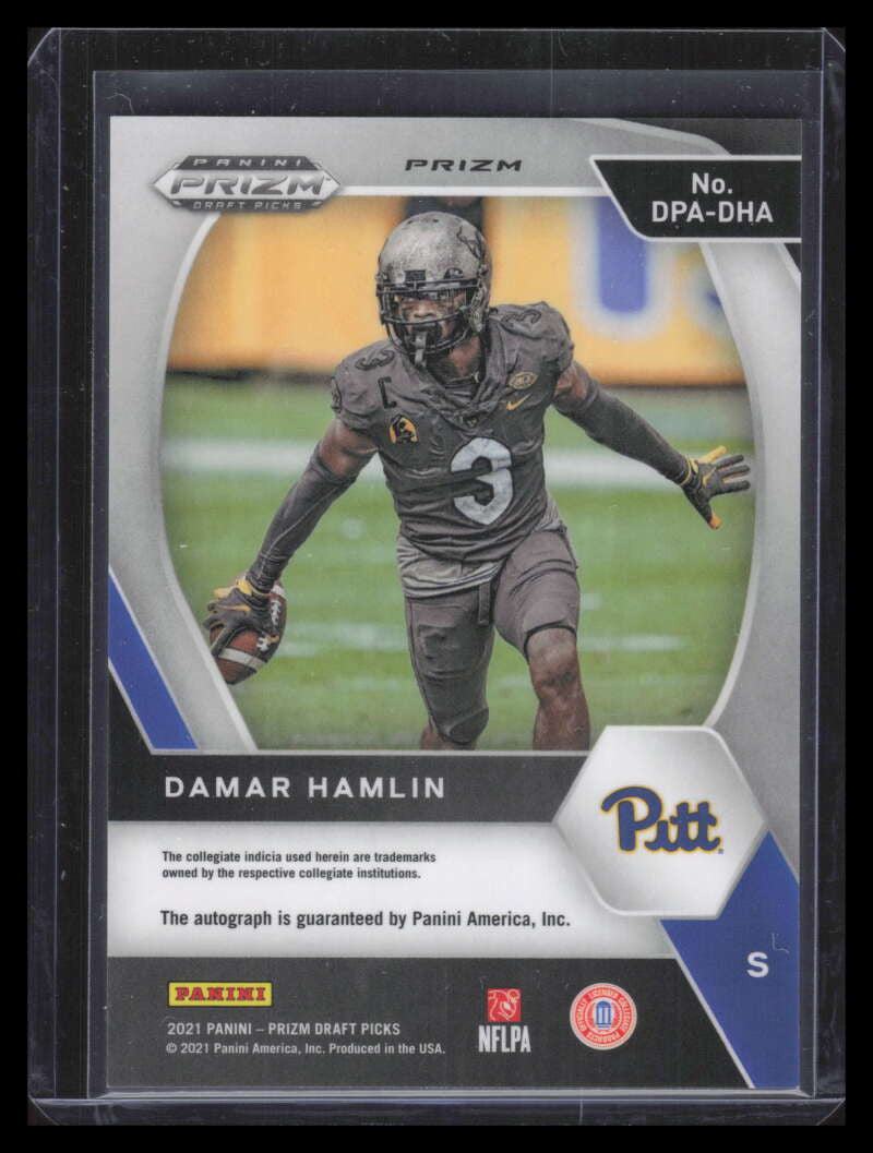 2021 Panini Prizm Draft Picks Autographs Prizms Green 288 Damar Hamlin RC Auto