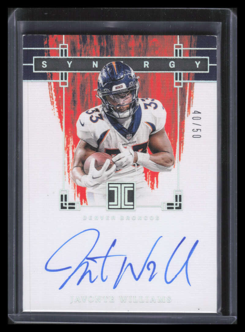 2024 Panini Impeccable Synergy Signatures 12 Javonte Williams Auto 40/50