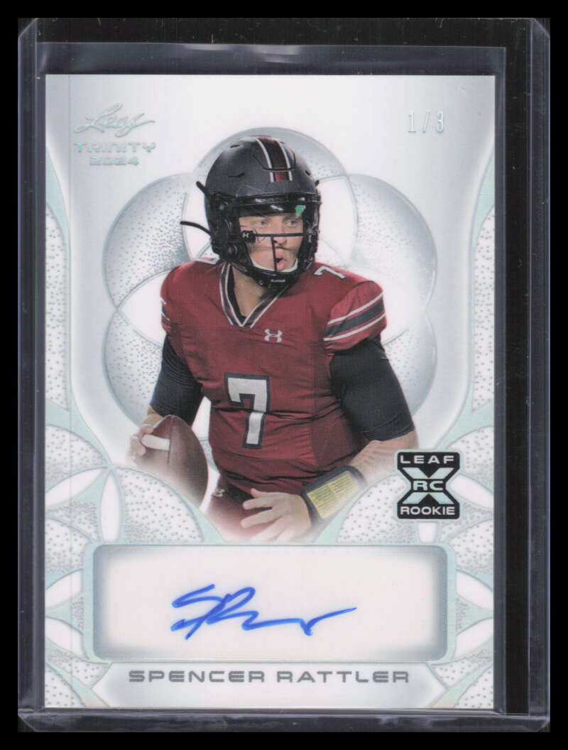 2024 Leaf Trinity Silver basr1 Spencer Rattler Rookie Auto 1/3
