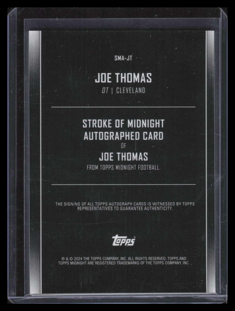 2024 Topps Midnight Stroke of Autographs Twilight SMAJT Joe Thomas Auto 52/99