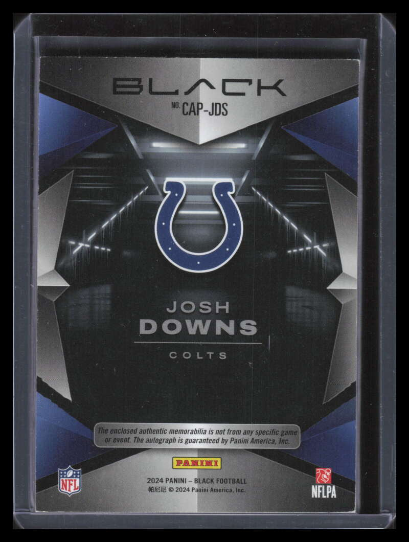2024 Panini Black Capstones Autographs Josh Downs Rookie Quad Patch Auto 34/99
