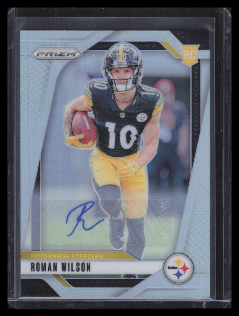 2024 Panini Prizm Autographs Prizms Silver Refractor 384 Roman Wilson RC Auto