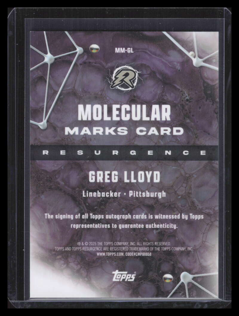 2024 Topps Resurgence Molecular Marks Autographs Orange Greg Lloyd Auto 21/25