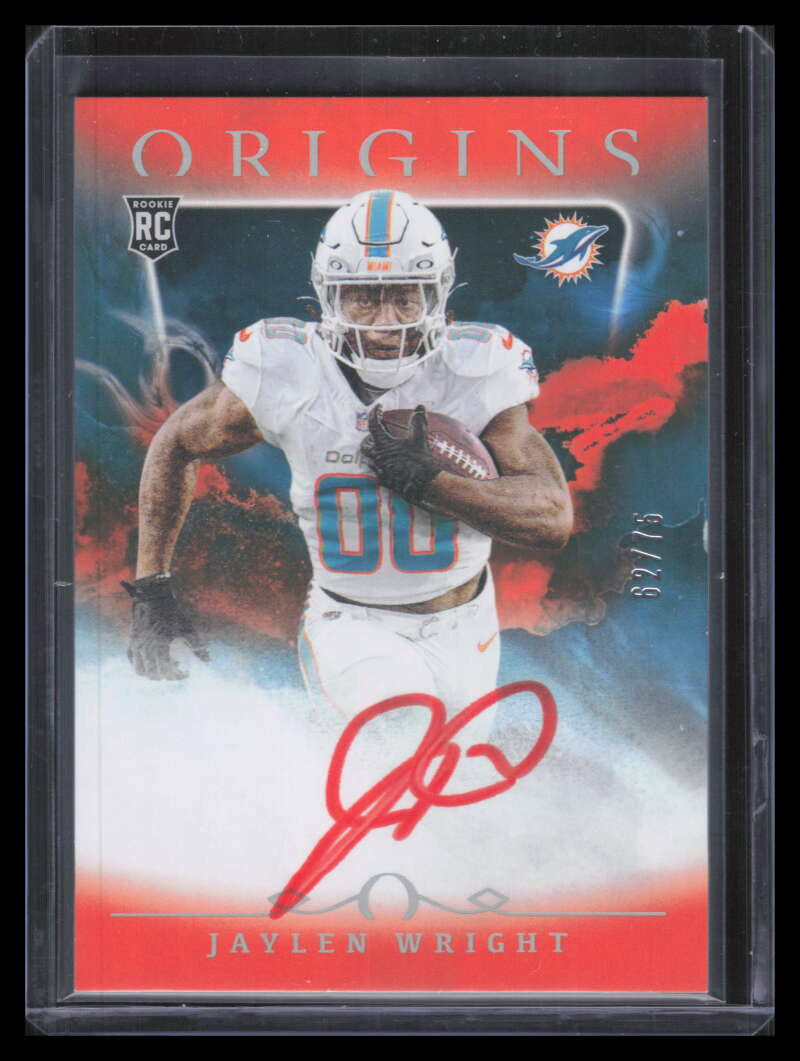 2024 Panini Origins Rookie Autographs Orange 18 Jaylen Wright Rookie Auto 62/75