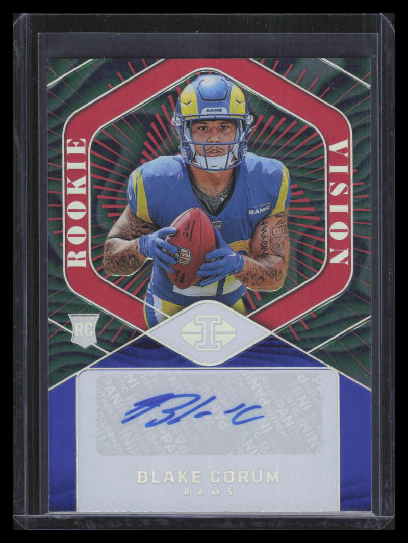SOLD 166465 2024 Panini Illusions Rookie Vision Signature Red Blue Blake Corum RC Auto 10/15
