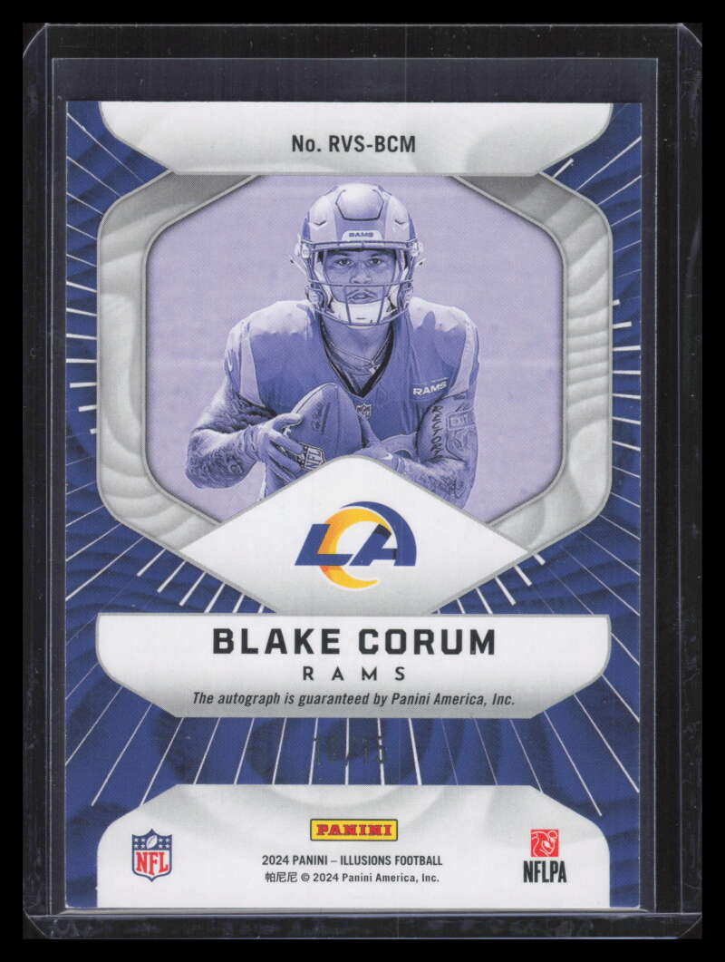 SOLD 166465 2024 Panini Illusions Rookie Vision Signature Red Blue Blake Corum RC Auto 10/15