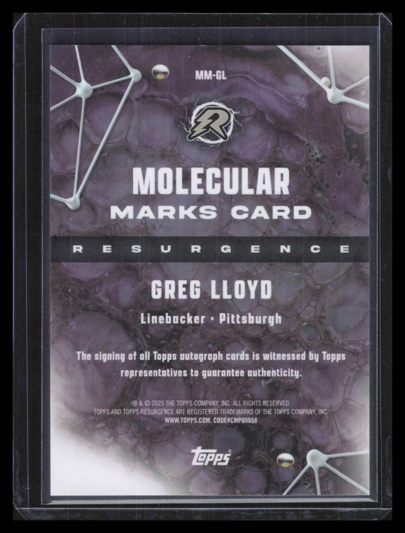2024 Topps Resurgence Molecular Marks Autographs Green Surge Greg Lloyd Auto /15