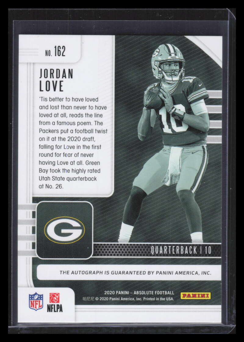 2020 Absolute Signature Rookies Spectrum 162 Jordan Love Rookie Auto 46/60