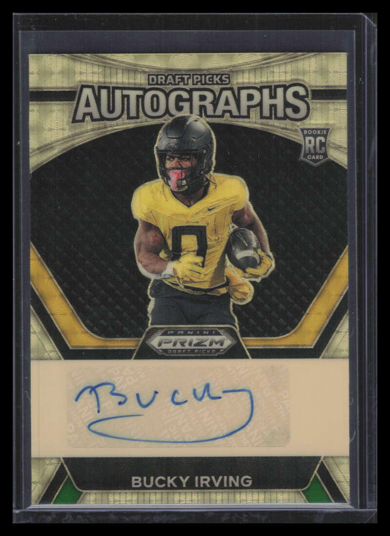 2024 Panini Prizm Draft Picks Autographs Gold Vinyl Bucky Irving Rookie Auto 1/1