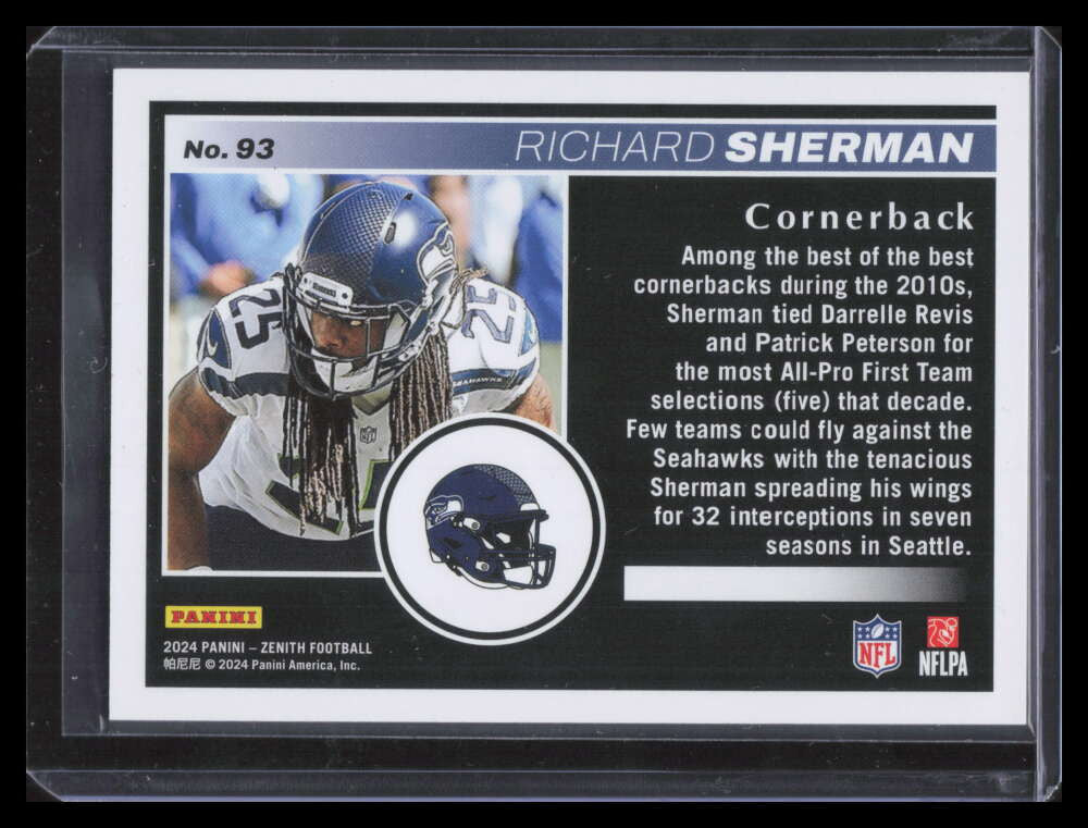 2024 Zenith Red Zone Red 93 Richard Sherman 36/50