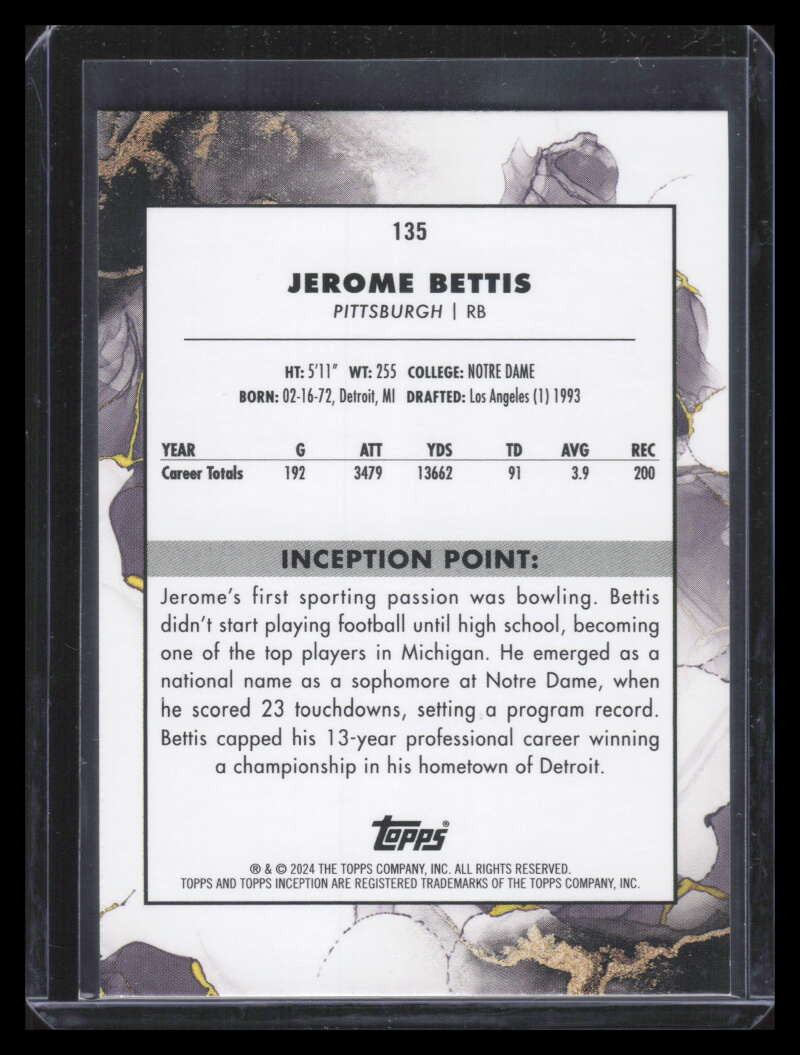 2024 Topps Inception Magenta 135 Jerome Bettis 9/99