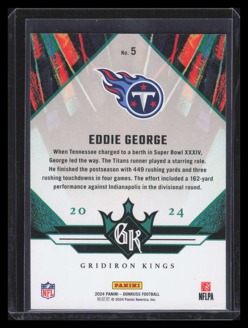2024 Donruss All Time Gridiron Kings Studio Series 5 Eddie George 23/100