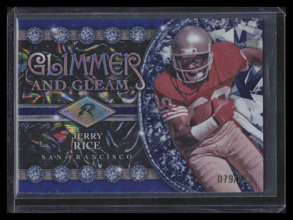 2024 Topps Resurgence Glimmer and Gleam Navy Surge Refractor Jerry Rice 79/275