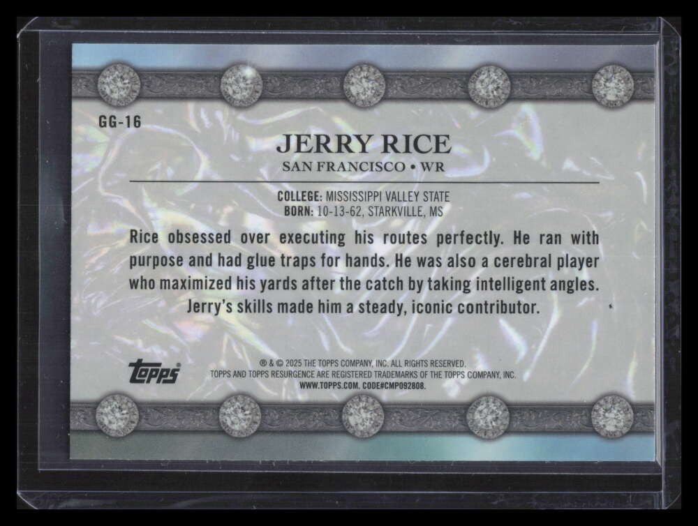 2024 Topps Resurgence Glimmer and Gleam Navy Surge Refractor Jerry Rice 79/275