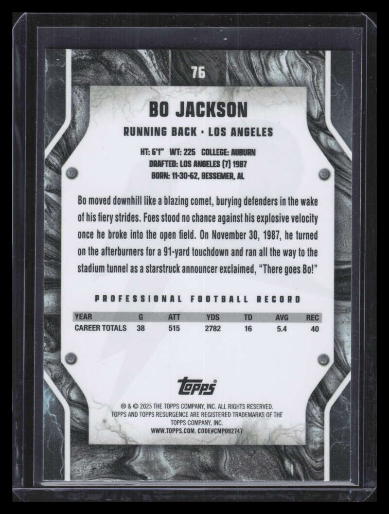 2024 Topps Resurgence Teal Surge Refractor 76 Bo Jackson 86/149