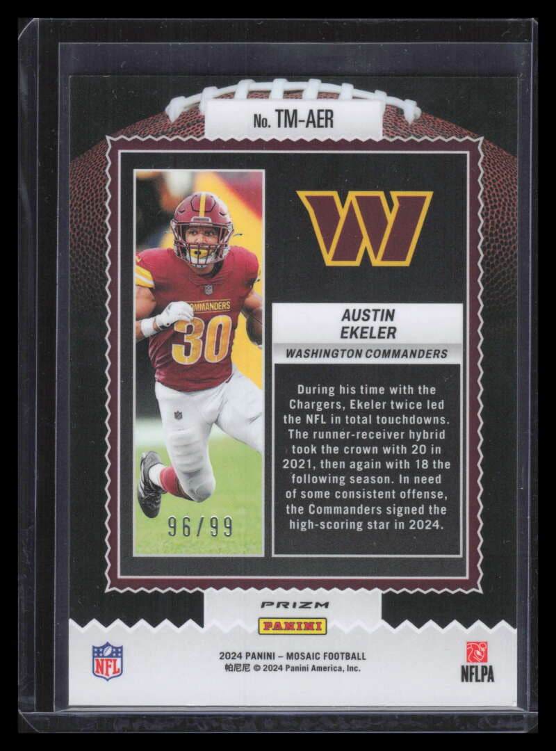 2024 Panini Mosaic Touchdown Masters Mosaic Reactive Blue 16 Austin Ekeler 96/99