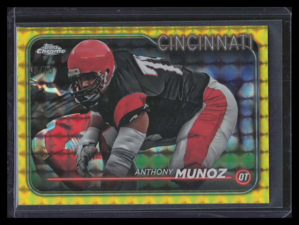 2024 Topps Chrome Yellow Geometric Refractor 28 Anthony Munoz 8/75