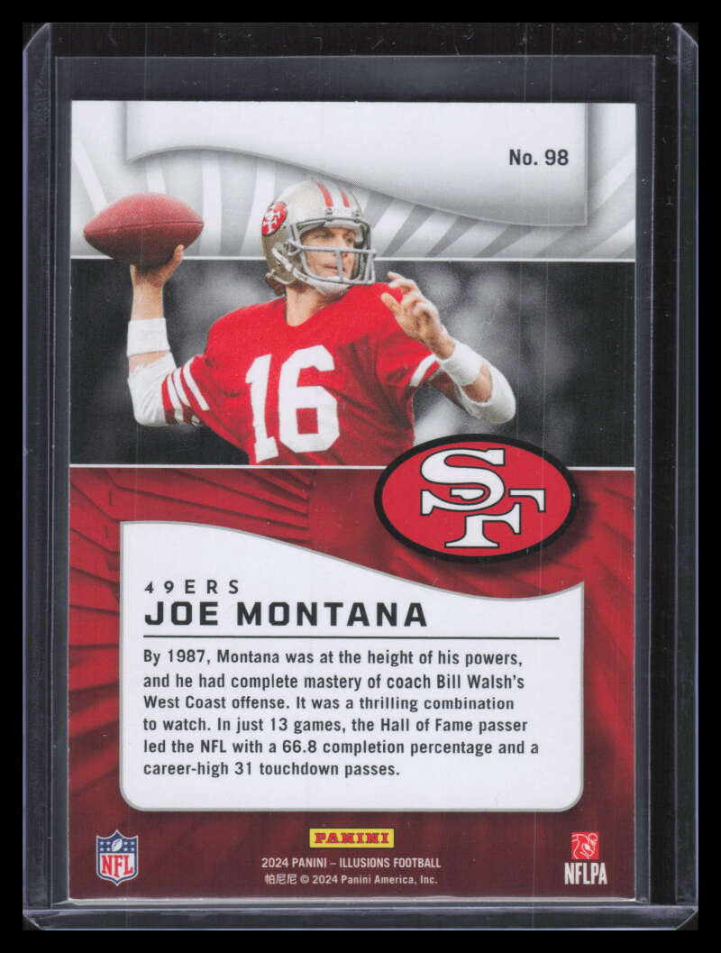 2024 Panini Illusions Trophy Collection Blue 98 Joe Montana 119/125