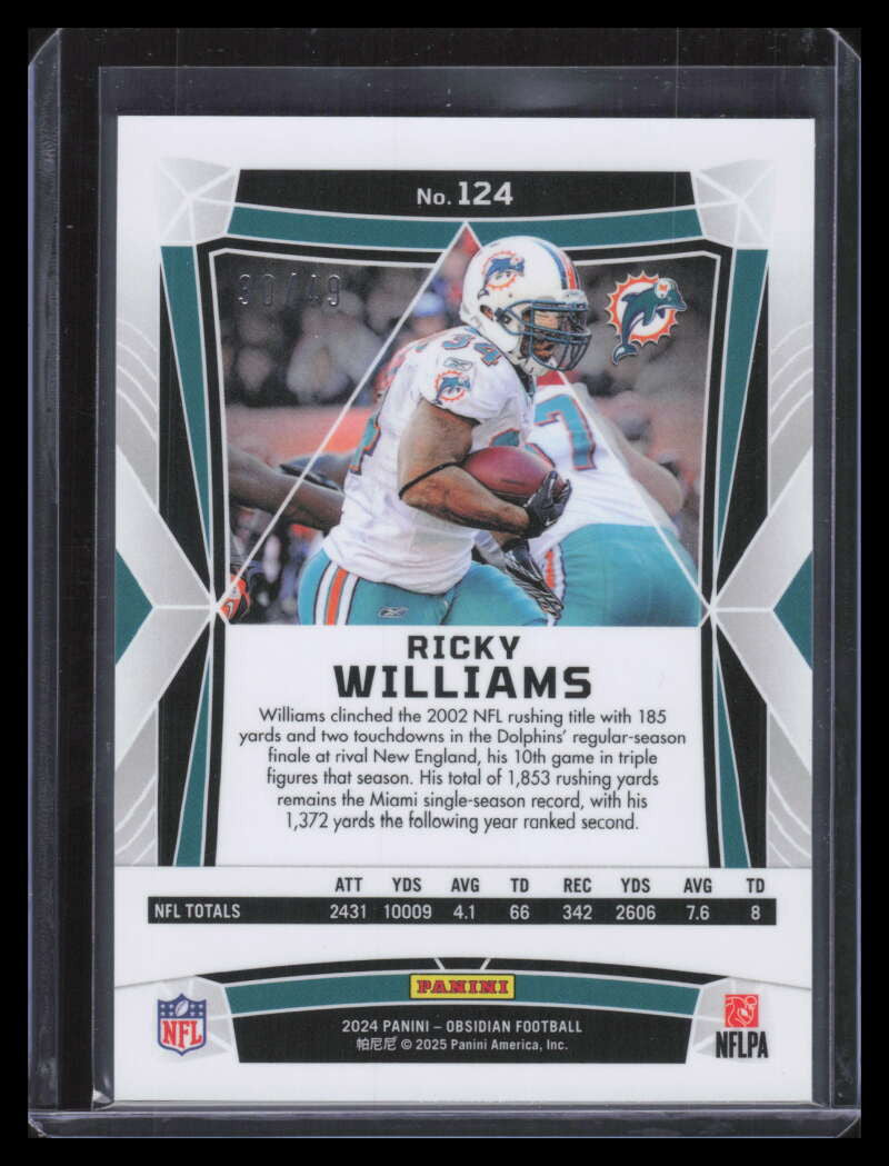 2024 Panini Obsidian Red 124 Ricky Williams 30/49
