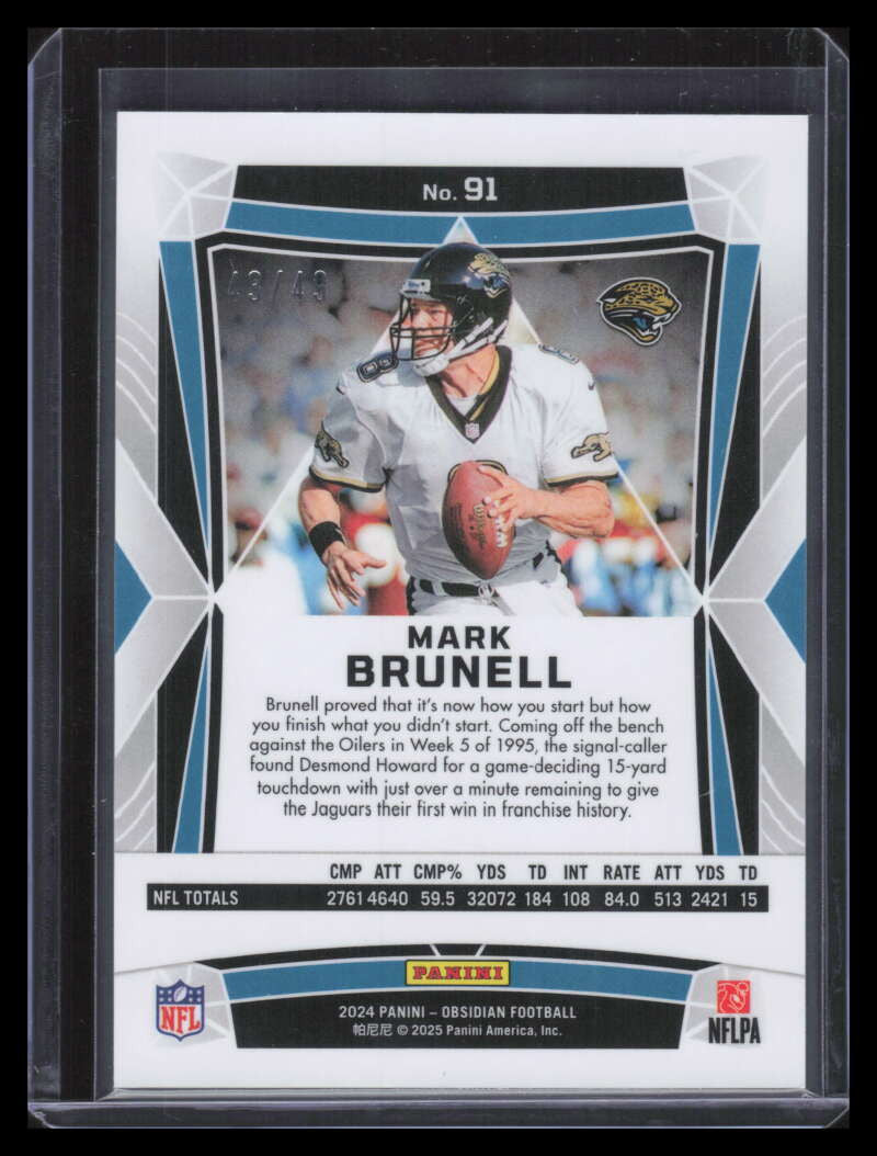2024 Panini Obsidian Red 91 Mark Brunell 43/49