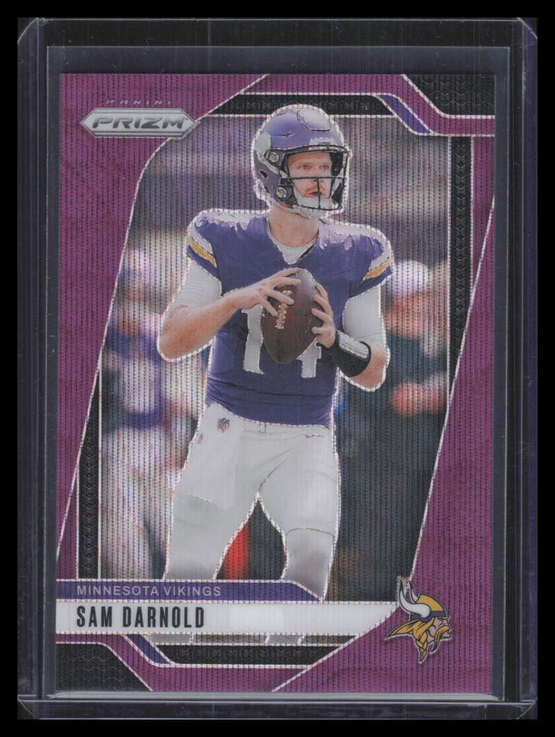 2024 Panini Prizm Prizms Purple Wave Refractor 185 Sam Darnold 80/99