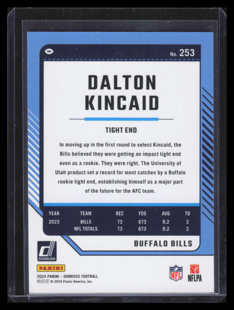 2024 Donruss Season Stat Line 253 Dalton Kincaid 23/73