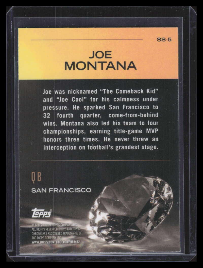 2024 Topps Chrome Sunday Swag Green Refractor ss5 Joe Montana 42/99