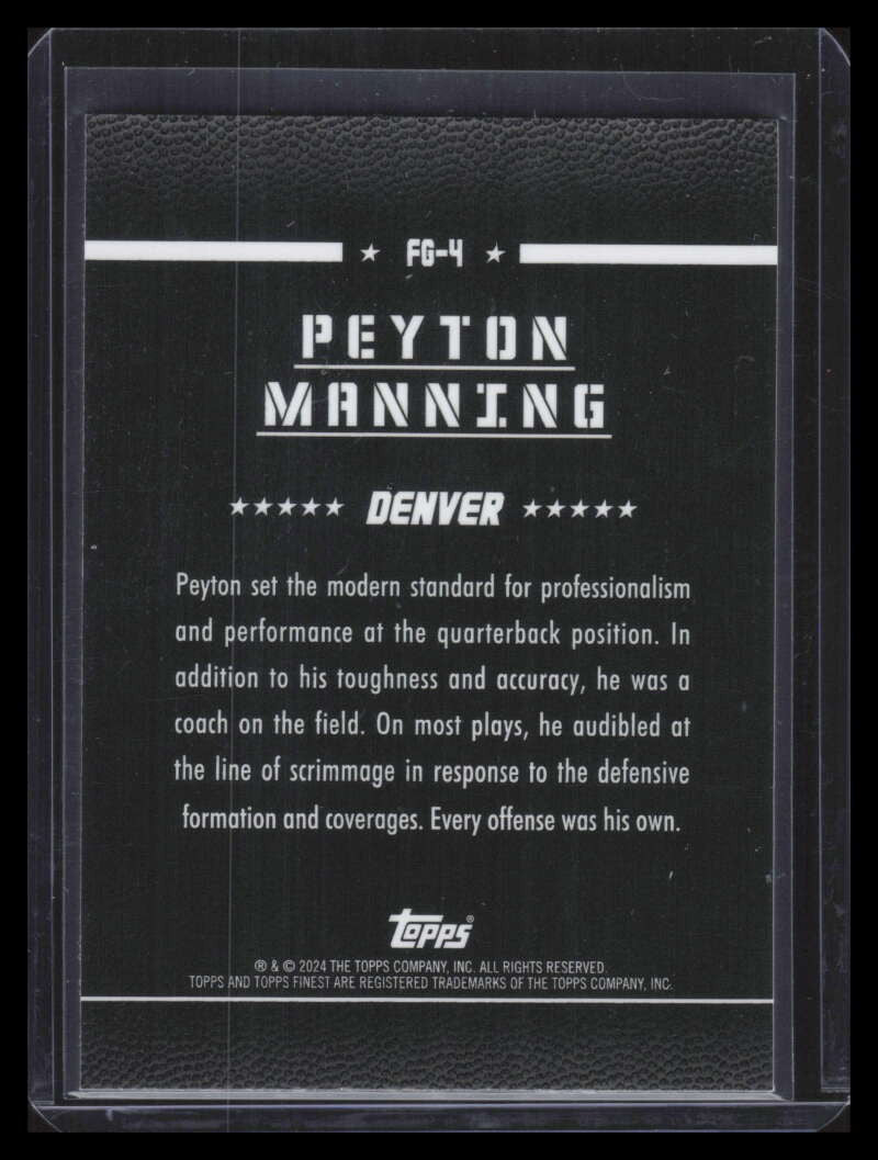2024 Finest Field Generals Blue Refractor fg4 Peyton Manning 22/99