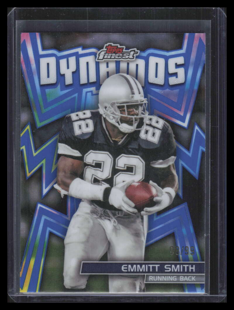 SOLD 166619 2024 Finest Dynamos Blue Refractor dyn25 Emmitt Smith 8/99