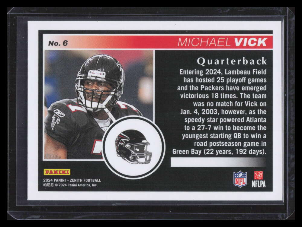 2024 Zenith 1st Down 6 Michael Vick 99/100
