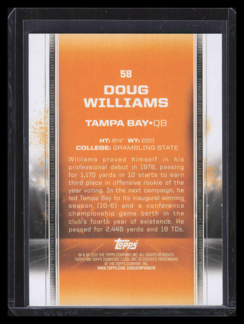 2024 Topps Signature Class Orange 58 Doug Williams 25/50