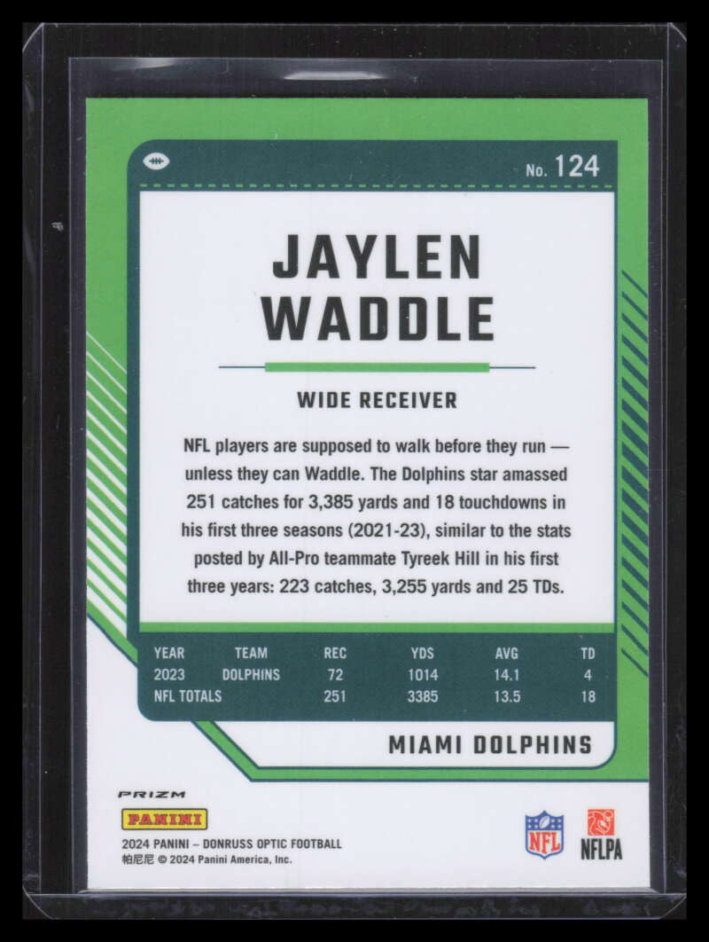 2024 Donruss Optic Fire Refractor 124 Jaylen Waddle