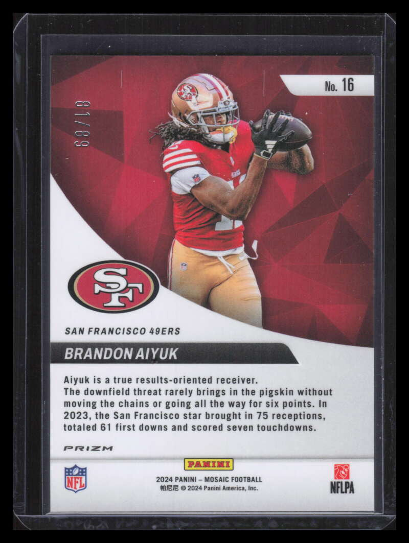 2024 Panini Mosaic Elevate Mosaic Reactive Yellow 16 Brandon Aiyuk 81/99