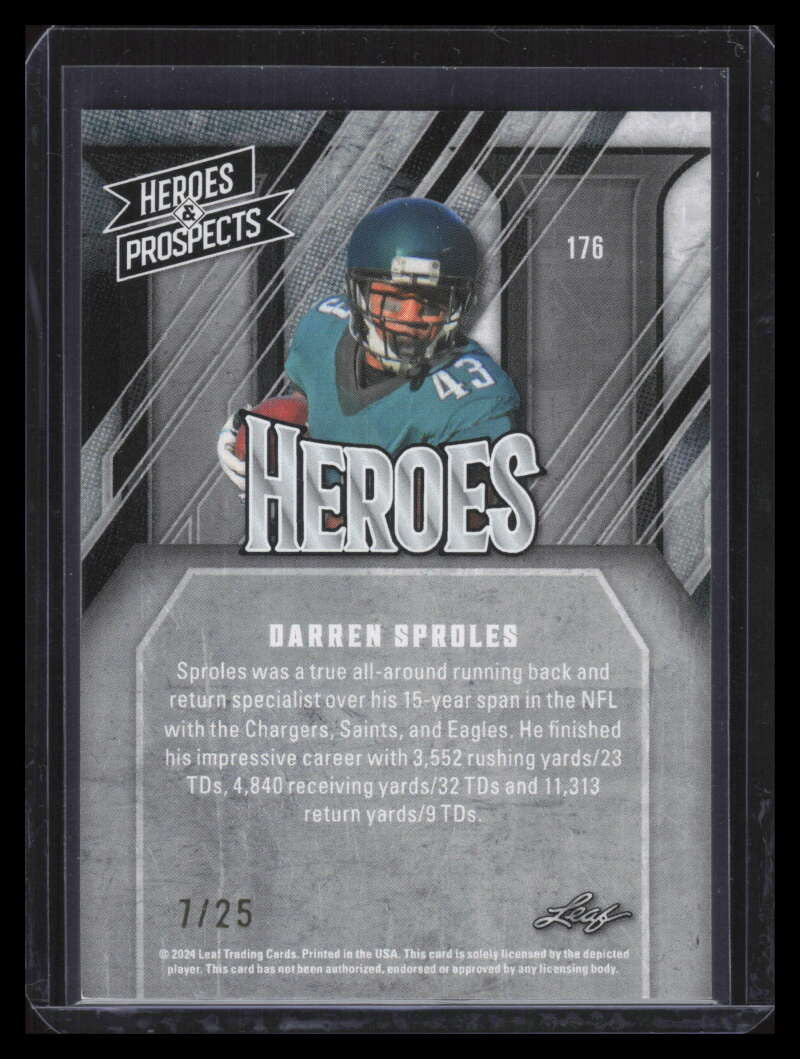 2024 Leaf Heroes and Prospects Red 176 Darren Sproles 7/25