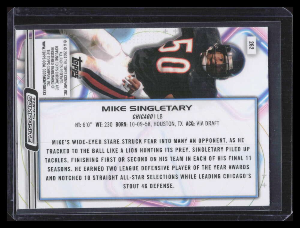 2023 Topps Composite Cosmic White Hole Refractor 262 Mike Singletary