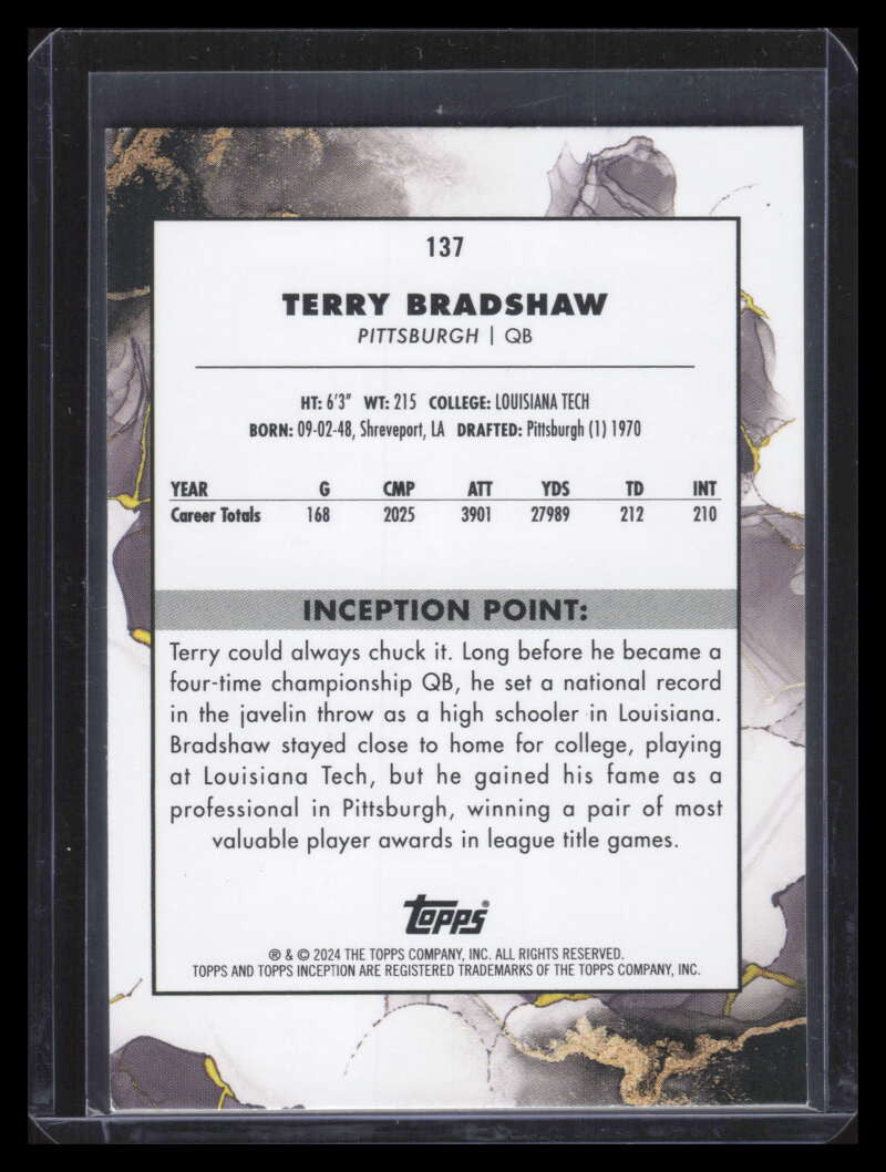 2024 Topps Inception Magenta 137 Terry Bradshaw 99/99