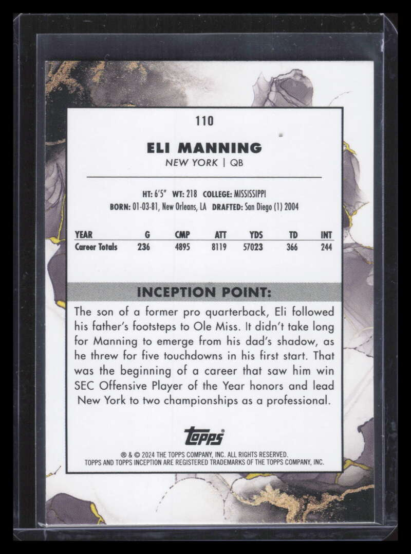 2024 Topps Inception Magenta 110 Eli Manning 61/99