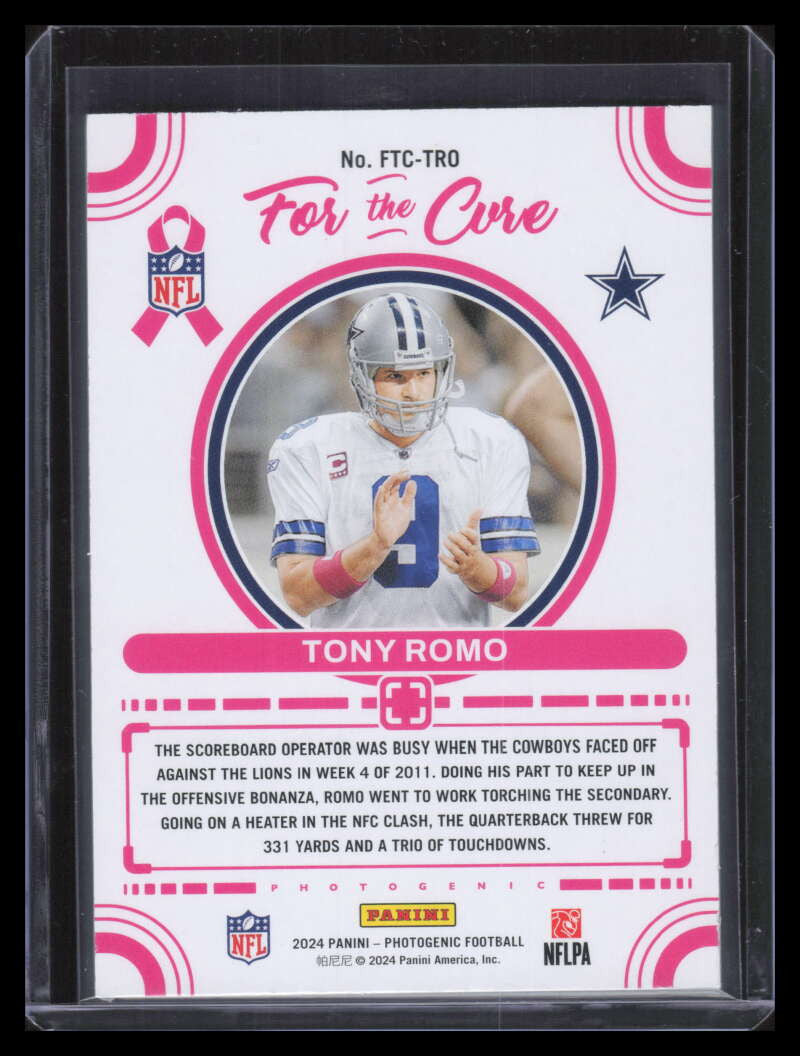 2024 Panini PhotoGenic For The Cure Blue 6 Tony Romo 30/99
