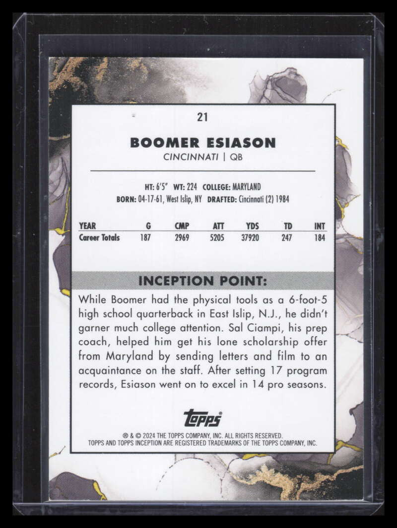 2024 Topps Inception Orange 21 Boomer Esiason 29/50