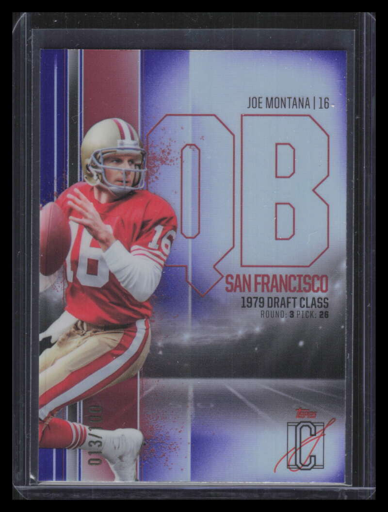 2024 Topps Signature Class Chrome Purple Refractor bcv54 Joe Montana 13/100